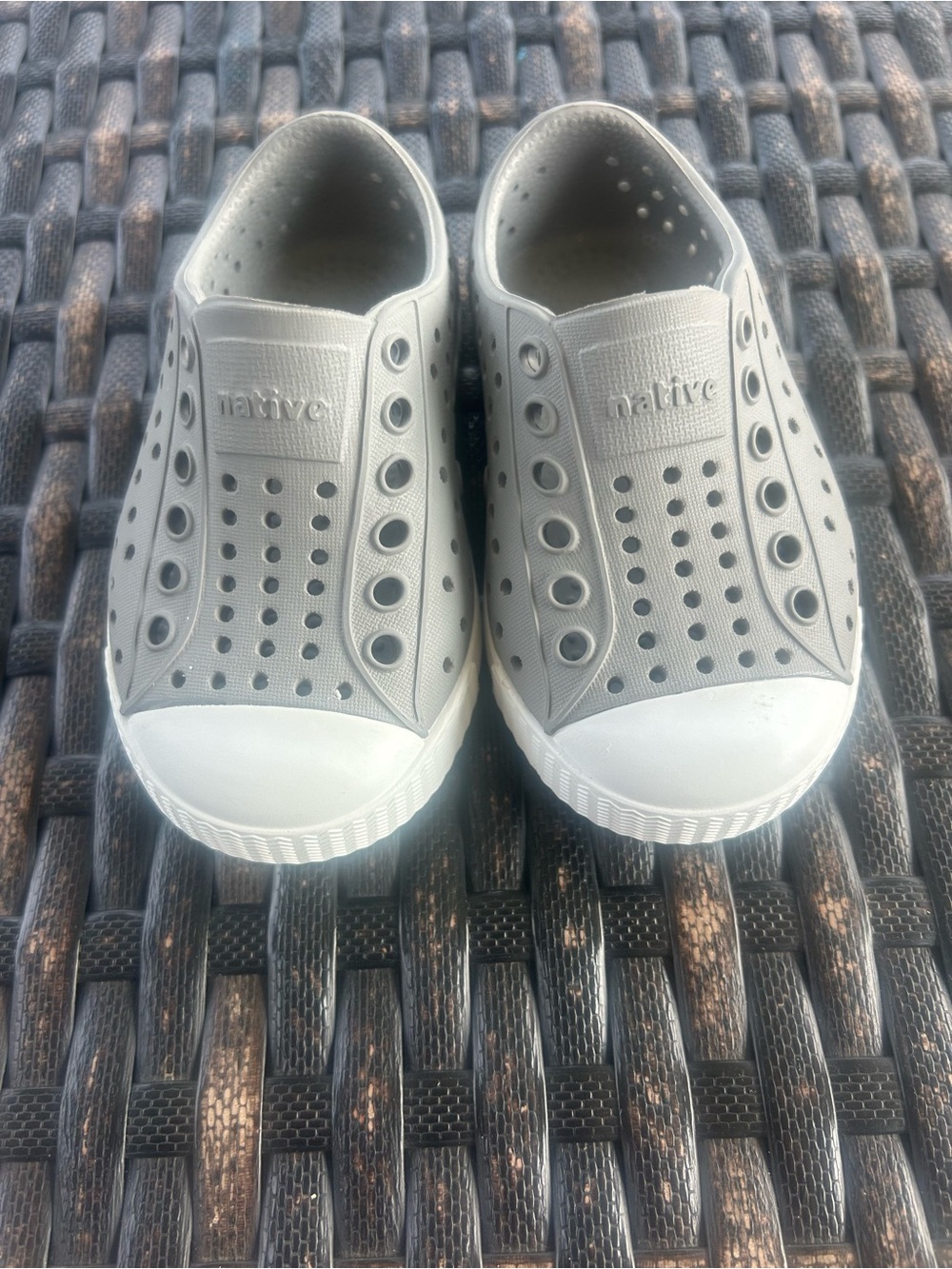 Native Kids Jefferson Slip-On Water Shoes in Gray and White